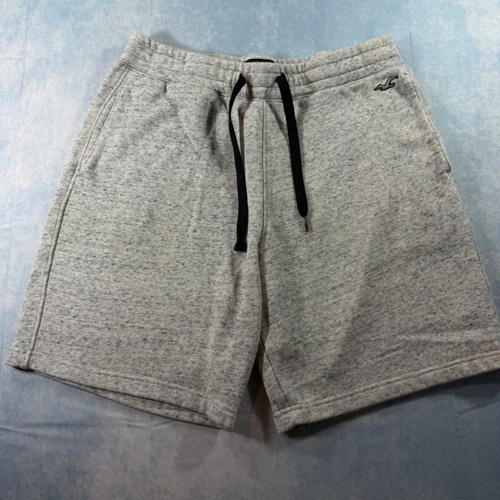 Hollister Fleece Sweat Shorts Mens Medium Gray Heathered Drawstring 3041